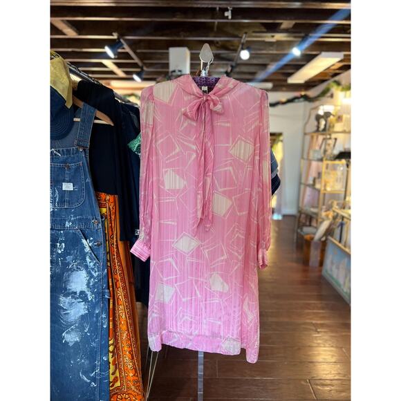 Vintage Nat Kaplan Couture Pink Silk Dress - Size L - Picture 1 of 7